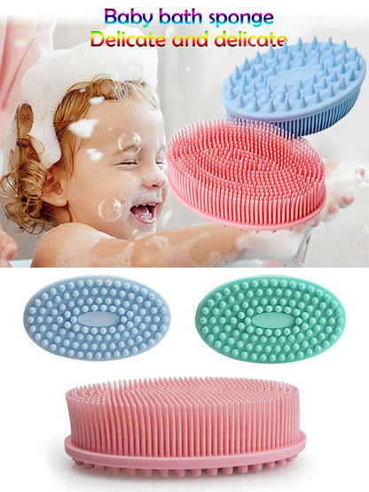 Exfoliating Silicone Bristle Sponge – Dead Skin Scrubber & Scalp Massager Bath Brush