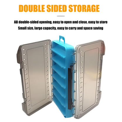 Fishing Tackle Box – 14 Compartment Double-Sided Storage Case for Lures, Hooks & Accessories, Fishing Tool Organizer