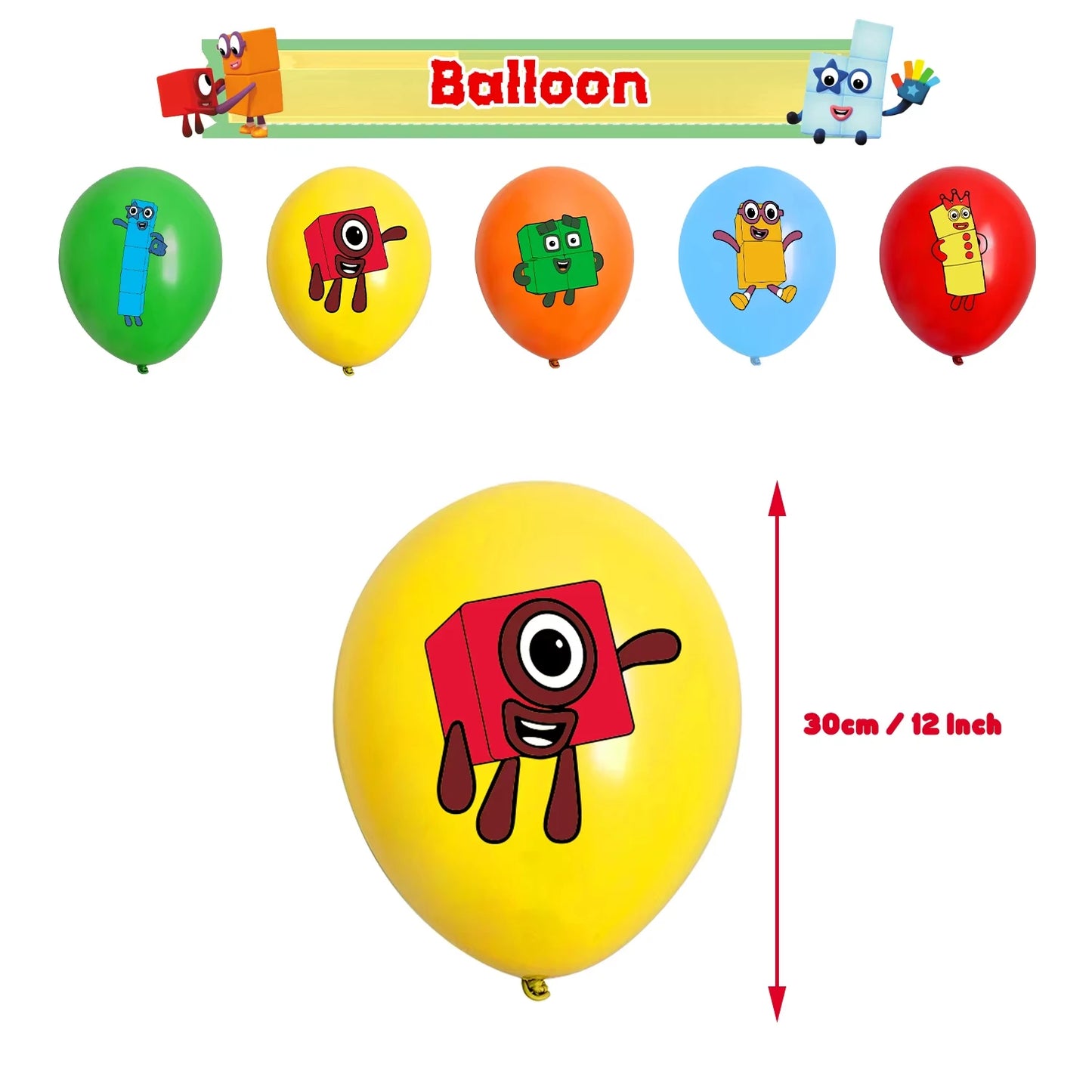 Number Birthday Building Blocks Party Decorations Set – Tablecloth, Banner, Balloons & Cake Topper for Kids & Baby Shower Supplies