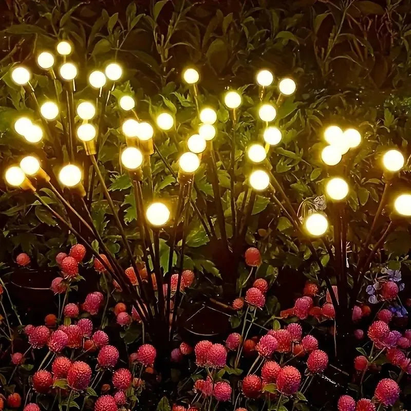 10 Lights Solar Lawn Lamp - LED Wind-Driven Firefly Ground Plug Garden Light for Ramadan & Festival Decoration