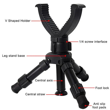 Portable Adjustable Rifle Tripod — Gun Support Monopod for Hunting & Outdoor Practice