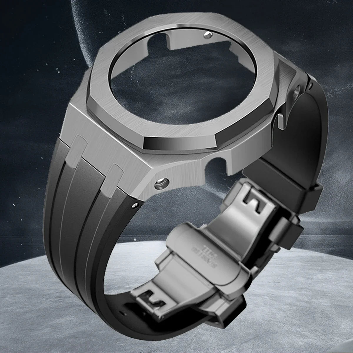 Gen4 Mod Kit for Casioak GA2100/2110 – Metal Bezel, Rubber Watch Case & Stainless Steel Strap