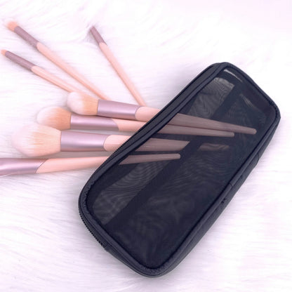 Makeup Brush Travel Case – Mesh Cosmetic Toiletry Bag Organizer for Men & Women, Beauty Tools Dopp Kit Pouch for Wash Storage