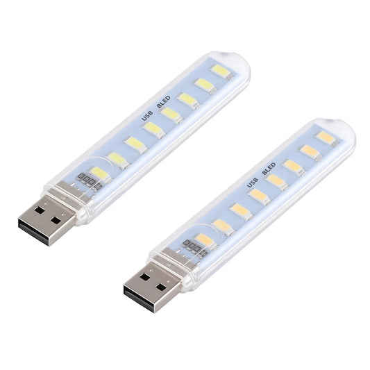 Mini Portable USB LED Book Light – Ultra Bright Reading Lamp with 2/3/8 LEDs, DC5V for Power Bank, PC, Laptop & Notebook