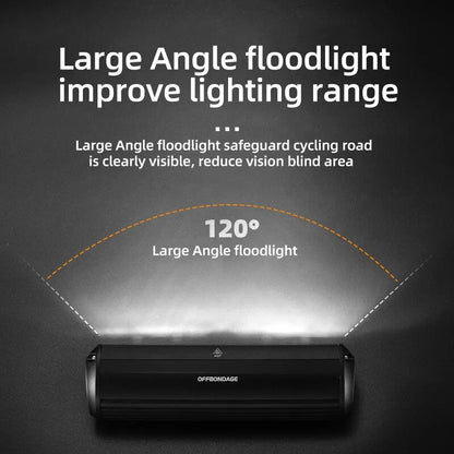 OFFBONDAGE 900Lumen Bicycle Front Light: Waterproof USB Rechargeable Flashlight for MTB Road Cycling