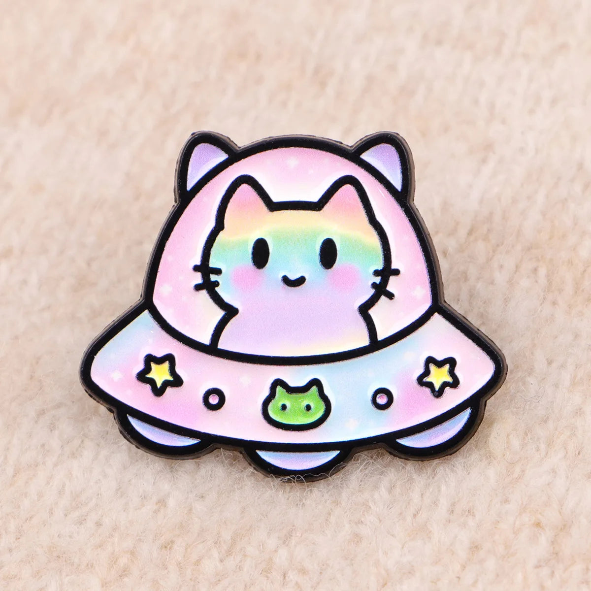 Starry Night Cat Brooch - Van Gogh-Inspired Enamel Pin Badge and Artistic Fashion Jewelry Gift