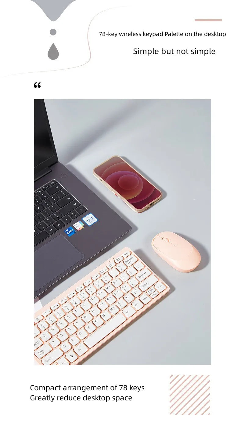 2.4G Wireless Mini Keyboard and Mouse Combo – Portable Set for Notebook, Laptop, Mac, PC, Smart TV & PS4