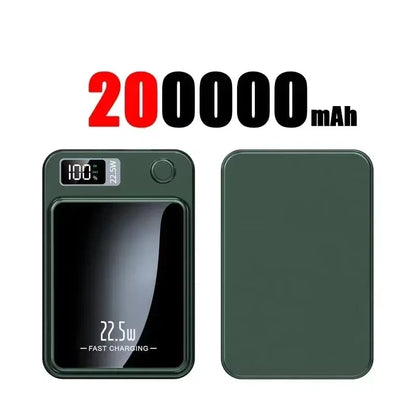 Lenovo 100000mAh Magnetic Power Bank - Wireless Fast Charger Portable Battery Pack for iPhone, Samsung & Xiaomi