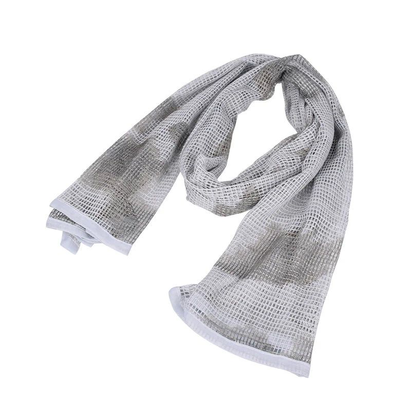 Outdoor Camouflage Netting Scarf — Camo Mesh Face Veil & Shemagh Head Wrap for Camping, Hiking, Shooting