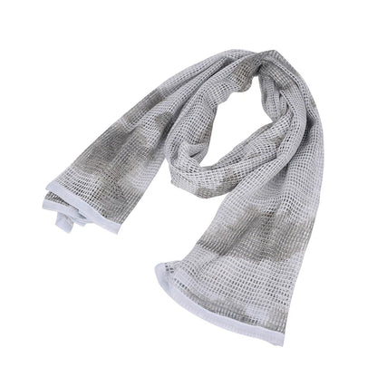 Outdoor Camouflage Netting Scarf — Camo Mesh Face Veil & Shemagh Head Wrap for Camping, Hiking, Shooting