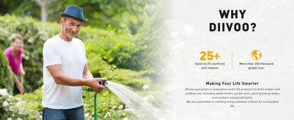 Diivoo 3-Zone Garden Water Timer – Programmable Automatic Irrigation System with Rain Delay & Manual/Auto Modes for Lawn & Yard