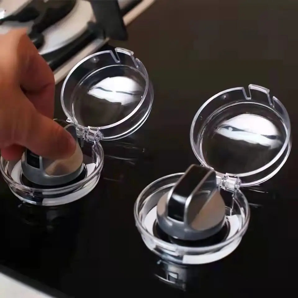 Childproof Gas Stove Protector Set - 4Pcs Children's Kitchen Safety Covers with Baby Safety Lock
