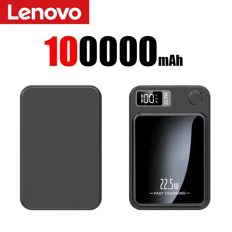 Lenovo 500000mAh Magnetic Power Bank - 22.5W Fast Charging Portable Battery Pack for iPhone & Samsung