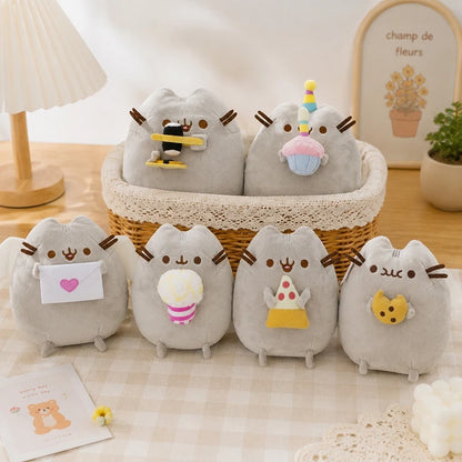 Cute Cat Plush Doll - Anime Ice Cream, Pizza, and Cake Stuffed Toy for Desk, Bedroom Decor, Birthday and Christmas Gifts