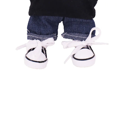 3.8cm Doll Canvas & Leather Shoes for 17cm Labubu Dolls – Cute Doll Clothes Accessories & Gift for Girls