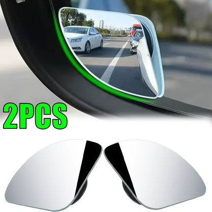 2pcs Universal Glass Car Blind Spot Mirrors – 360° Adjustable HD Wide-Angle Rearview for All Cars