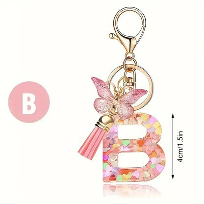 A-Z Letter Keychain - Personalized Metal Initial Pendant for Women, Car Keys & Bag Accessories
