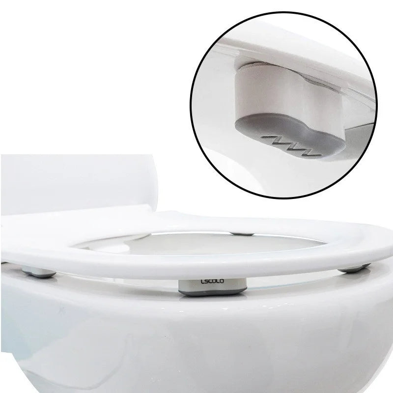Set of 4 Anti-Slip Toilet Cover Gasket Bumpers - Self-Adhesive Arc-Shaped Cushioning Pads for Toilet Seat Protection