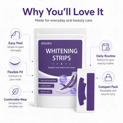 Oral Beauty Smile Strips - Easy-to-Use Daily Smile Care Patches for Your At-Home Beauty Routine