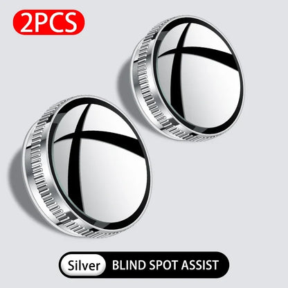 SEAMETAL 2PCS Wide-Angle Blind Spot Mirrors — 360° Adjustable HD Suction Cup Round Car Auxiliary Rearview Mirrors