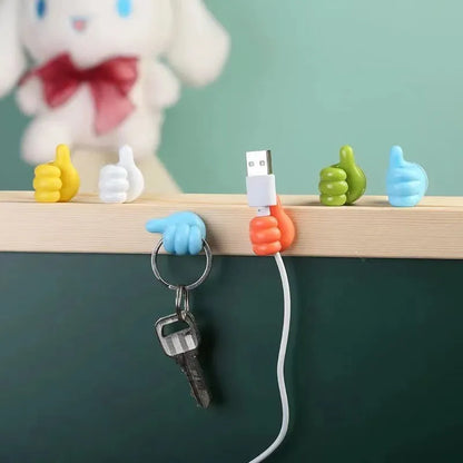 Hand-shaped Rubber Glasses Holder: Self-Adhesive Mini Hook for Cable, Power Cord, Charging Line - Car Storage Organizer & Decorative Gadget