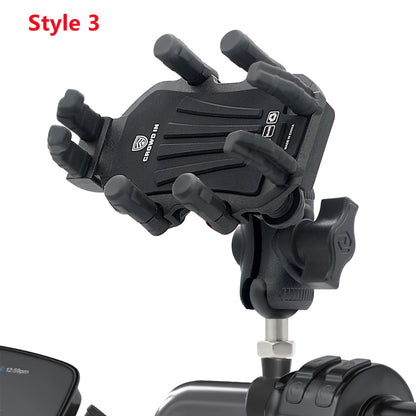 Aluminum Motorcycle Handlebar Phone Holder – Anti-Vibration Navigation & Mirror Mount Stand