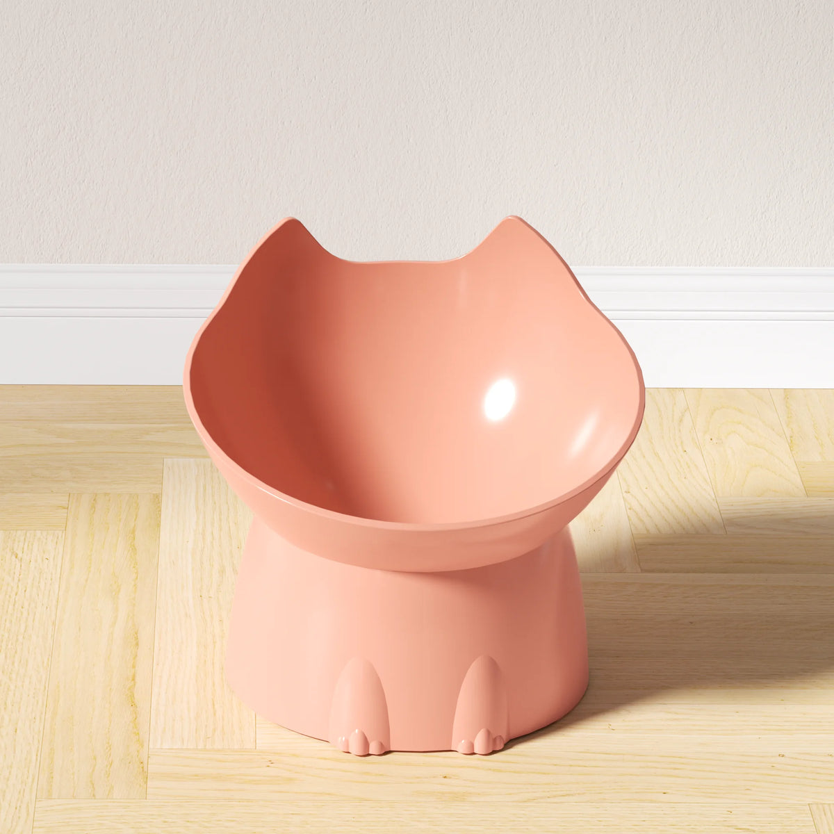 Elevated Cat Bowl - Anti-Tip Raised Pet Feeding Dish with Tilted Edge and Neck-Friendly Design