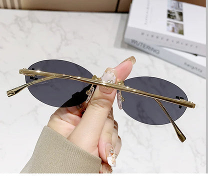 European & American Fashion Frameless Metal Sunglasses – Trendy Luxury UV Protection Eyewear