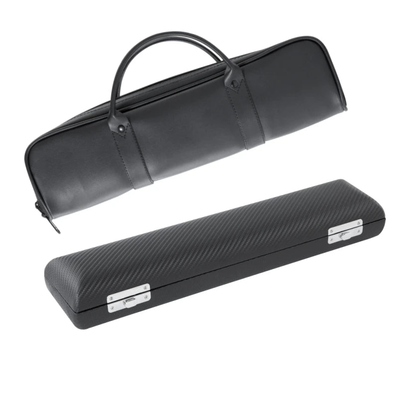 Portable Flute Bag Case - Lightweight Leather Backpack & Zipper Carrying Satchel for 16/17 Hole Flutes
