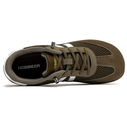 HOBIBEAR Unisex Wide-Width Mesh Sneakers - Adjustable Slip-On Retro Walking Shoes for Men and Women