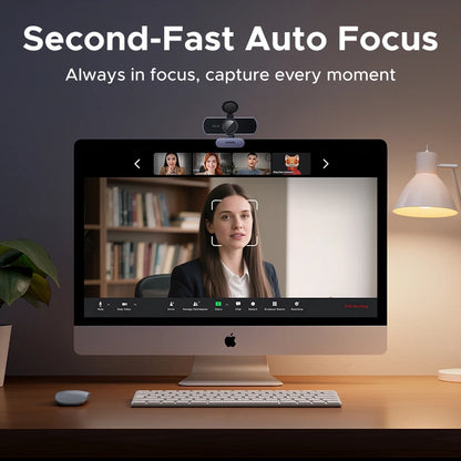 UGREEN 4K FHD 1080P 8MP Webcam – PDAF Auto Focus, Dual AI Noise-Cancelling Mics for PC, Zoom, Teams & Google Meet