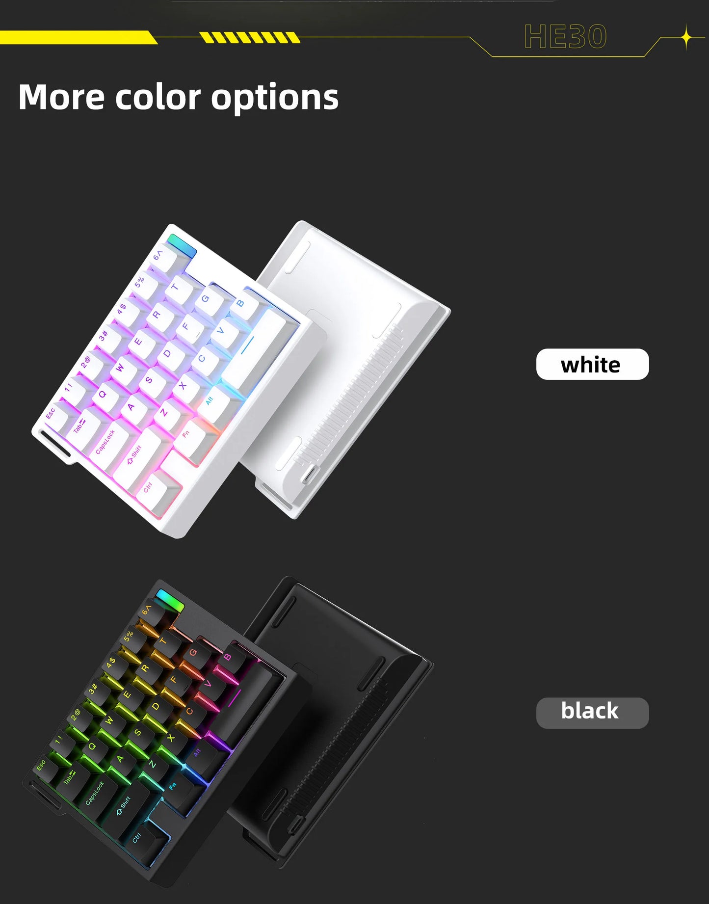 HE30 One-Handed Mechanical Gaming Keyboard – 29 Keys with Magnetic Switch, Smart Speed & Quick Trigger for E-Sports