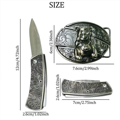 Vintage Adjustable Belt – Metal Buckle Fashion Waistband for Men, Punk Western Cowboy Style with Embossed Design