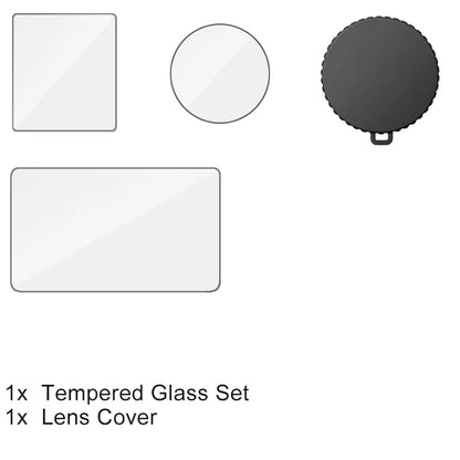 DJI Osmo Action Screen Protector & Lens Cover Kit — Tempered Glass Film with Bag Case for Action 3, 4, 5 Pro Accessories