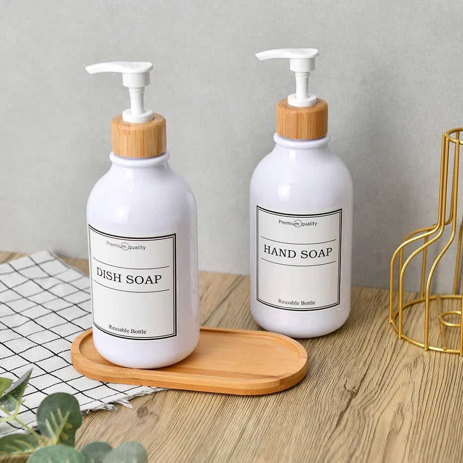 Bamboo Storage Tray – Wooden Bathroom Organizer for Shampoo, Body Wash & Toiletries, Multi-Function Countertop Accessory