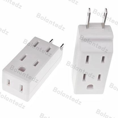 3-in-1 US Power Plug Adapter - NEMA 1-15R Two-Pin to Three-Pin Socket Converter for American Standard Plugs