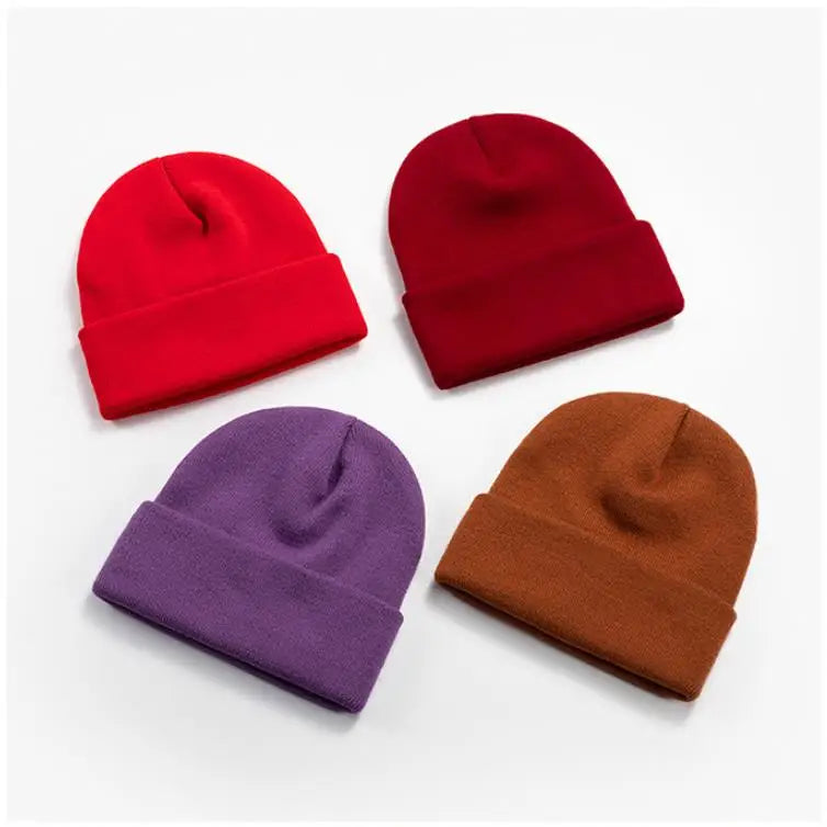 Winter Knit Beanie Hat - Warm Stretch Skull Cap for Boys Girls Adults in Black White Blue Pink & More Colors