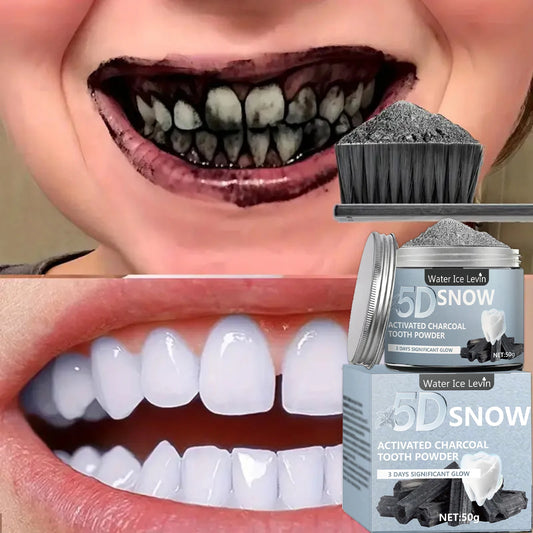 Bamboo Charcoal Teeth Whitening Powder - Natural Deep Cleaning Toothpaste Alternative for Fresh Breath and Daily Oral Care