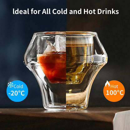 MHW-3BOMBER Double Wall Glass Espresso Cups – Anti-Scald Reusable Tea & Coffee Mugs for Home or Barista Use