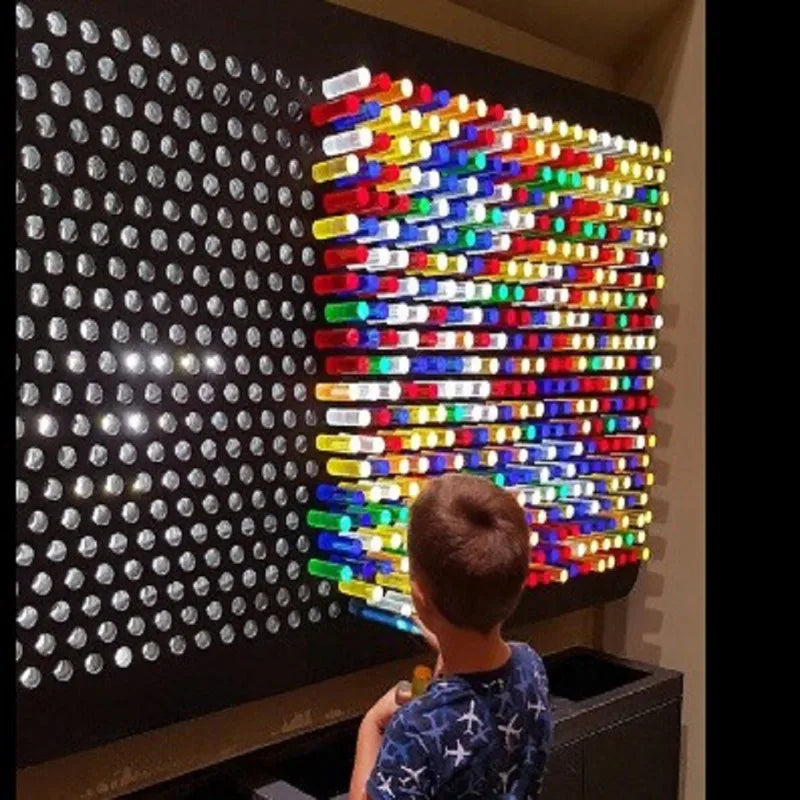 30-Piece Acrylic Dowel Rod Set - 76mm Clear Colorful Light Board Sticks for Kids