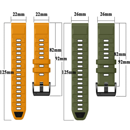 Fenix7 QuickFit Silicone Watch Strap 22mm–26mm – Replacement Band for Garmin Fenix 5/5X/6/6X/7/7X/8, Epix Pro, Enduro 2/3