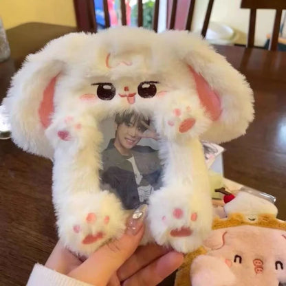 Multifunctional Rabbit & Dog Photocard Case - Cute Photo Card Holder for Idol Photos, Collectibles & Protective Storage