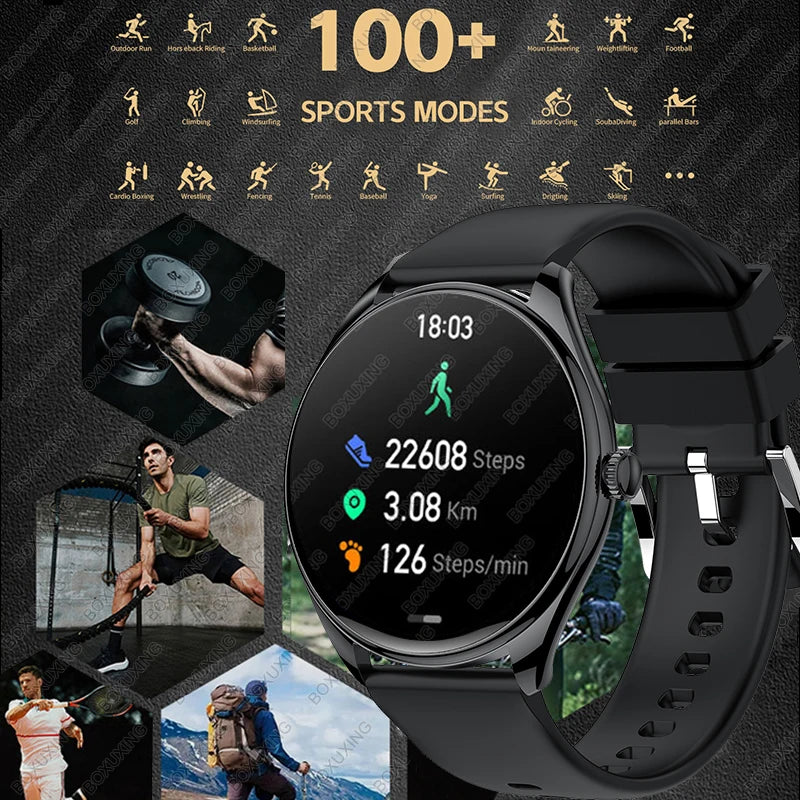 Ultra-Thin AMOLED Smartwatch for Men - 3D Display, Fitness Tracking, Heart Rate, Bluetooth Calls & Waterproof Design