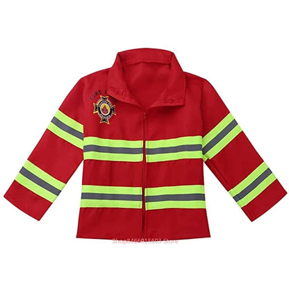 Kids Firefighter Costume – Halloween Sam Fireman Uniform Role Play Outfit for Boys Party & Cosplay Gift