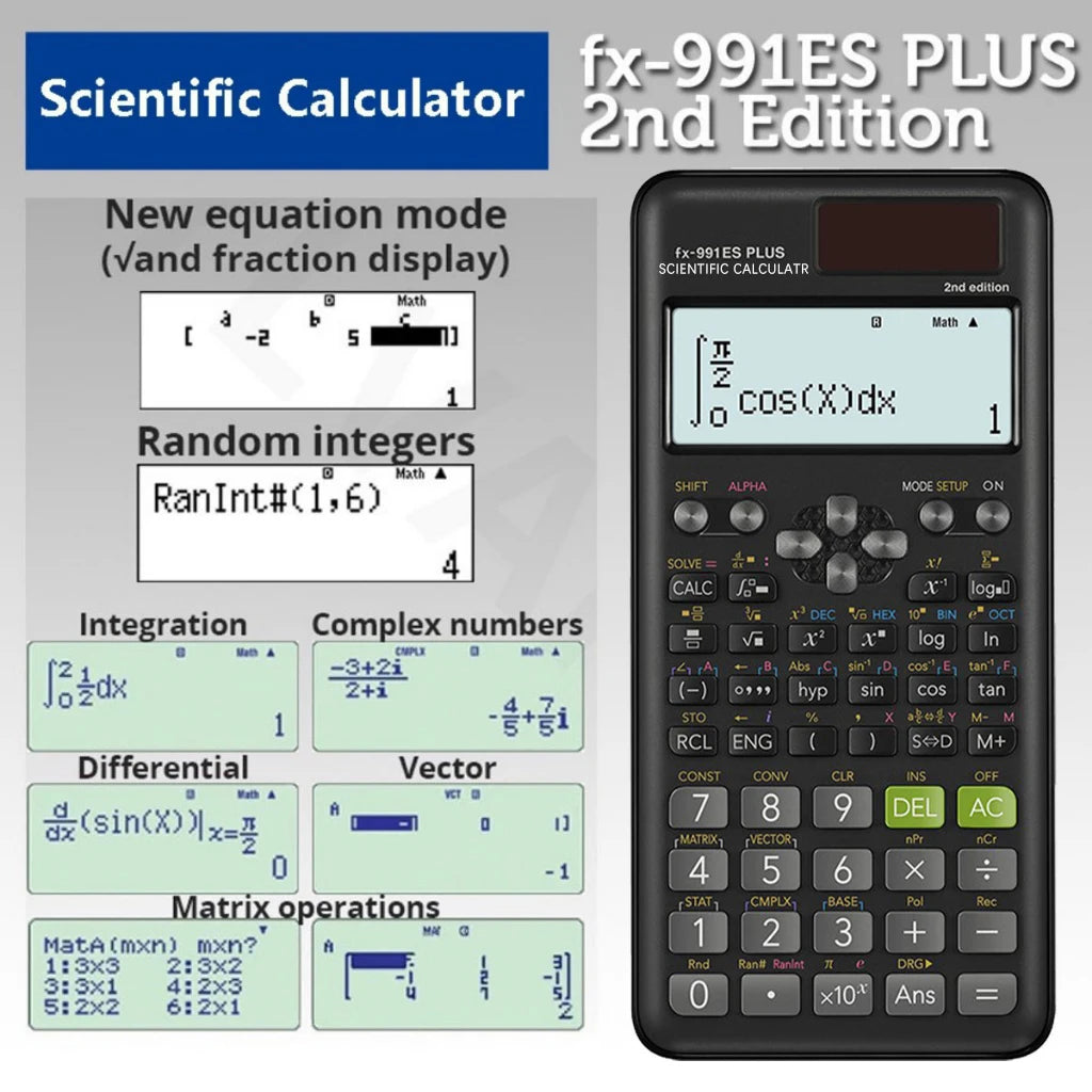 552-Function Scientific Calculator Multifunction Student Exam Calculator High-End Portable Math Learning Tool Economical Design
