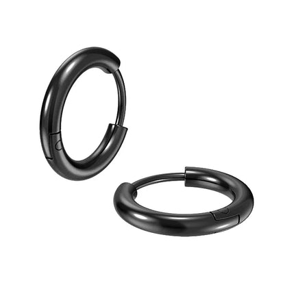 Tiny Stainless Steel Hoop Earrings - 8-20mm Dainty Round Ear Buckle Piercing Jewelry for Women & Men