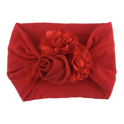 Baby Girls Soft Stretch Flower Headband Wide Nylon Knot Headwrap Kids Hair Band Newborn Photo Prop Accessories