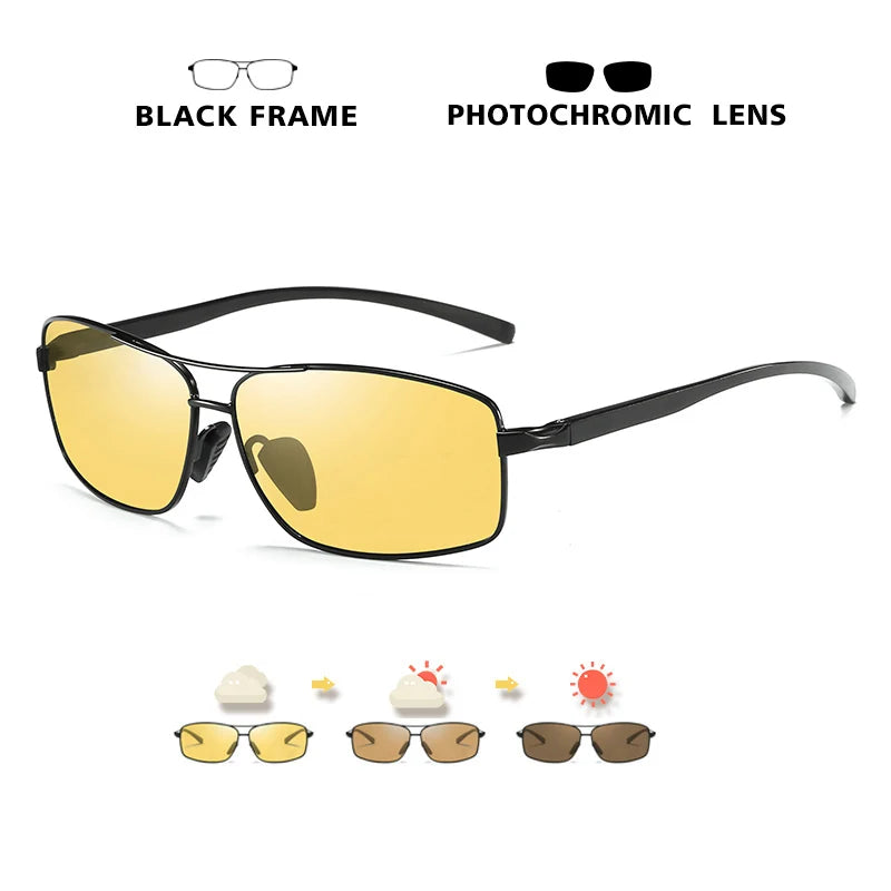 LIOUMO Polarized Photochromic Driving Sunglasses – Chameleon Night Vision Goggles for Men & Women