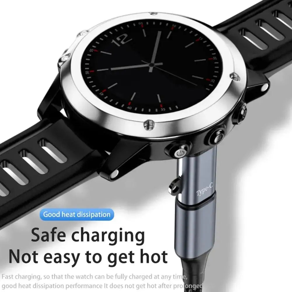 USB Type-C Charger Adapter for Garmin Fenix 7/7X/5S/6/6X/6S Pro – Smartwatch Charging Converter Accessory