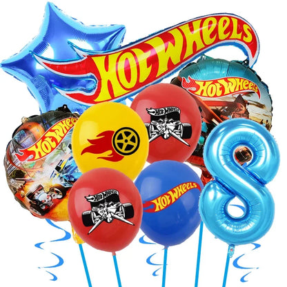 Kids Birthday Party Decoration Kit – Paper Tableware Set with Balloons, Plates, Cups & Tablecloth for Boys Baby Shower Party Supplies